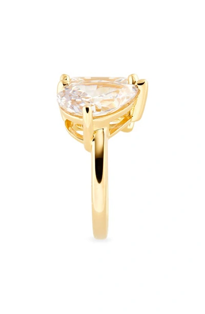 Shop Judith Leiber Cubic Zirconia Cocktail Ring In Gold Clear