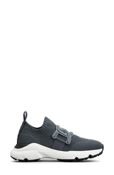 Shop Tod's Kate Knit Slip-on Sneaker In Dark Tar