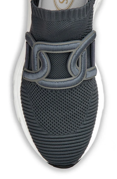 Shop Tod's Kate Knit Slip-on Sneaker In Dark Tar