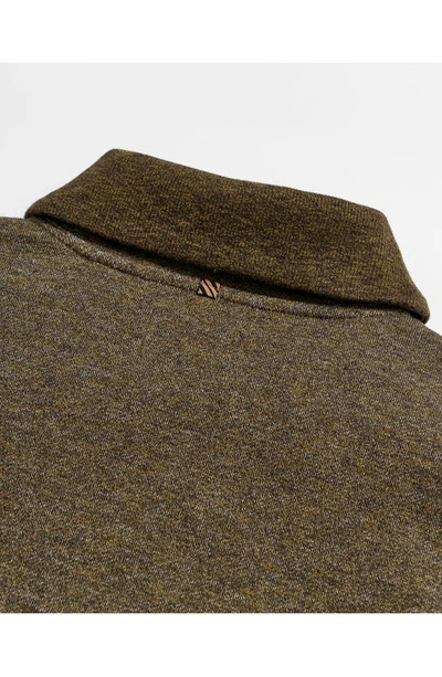 Billy Reid Mouline Shawl Collar Cotton Pullover In Olive