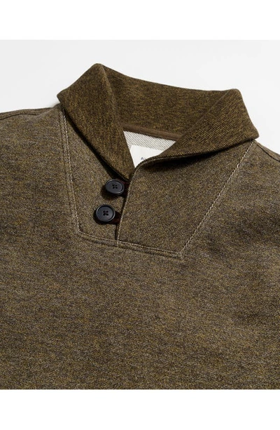 Billy Reid Mouline Shawl Collar Cotton Pullover In Olive