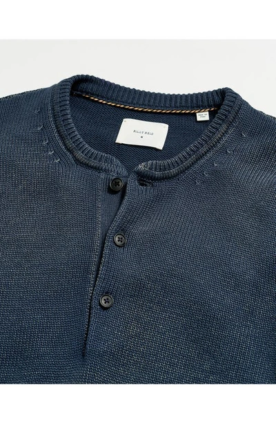 Shop Billy Reid Cotton & Alpaca Henley Sweater In Carbon Blue