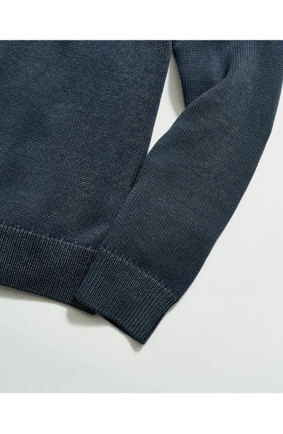 Shop Billy Reid Cotton & Alpaca Henley Sweater In Carbon Blue