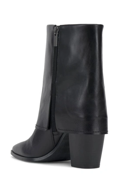 Vince Camuto Alolison Foldover Cuff Bootie In Black Cow Derby Leather ...