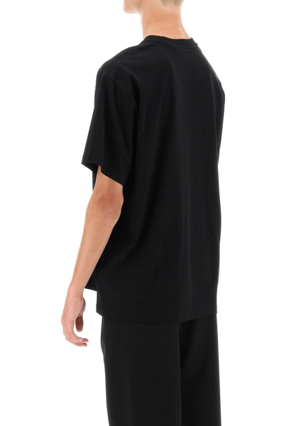 Shop Burberry Tempah T-shirt With Embroidered Ekd Men In Black