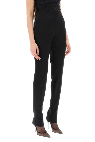 Shop Dolce & Gabbana Slim Trousers With Zip Cuffs Women In Black