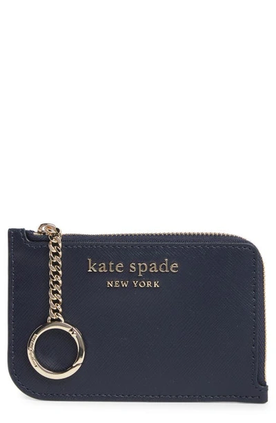 Shop Kate Spade Cameron Medium L-zip Card Holder In Blazer Blue