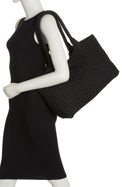 Bcbg Woven Large Tote Bag & Pouch Set In Black