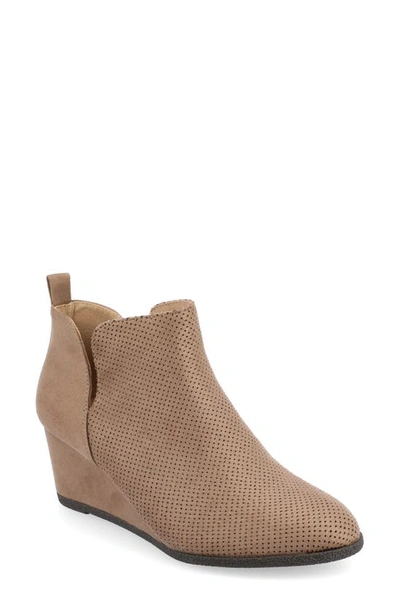 Shop Journee Collection Mylee Bootie In Taupe