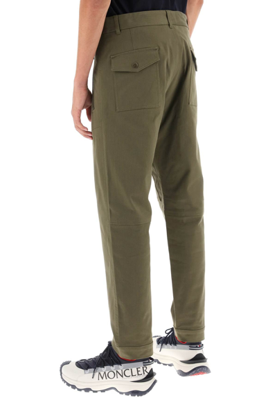 Shop Moncler Basic Stretch Cotton Pants Men In Green