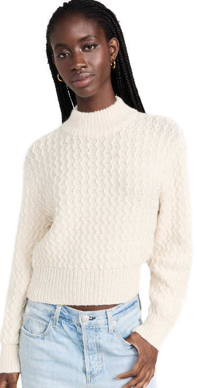 Shop Amo Helen Crop Mock Sweater Natural