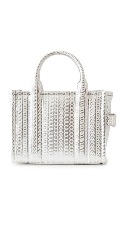Shop Marc Jacobs The Small Tote Silver/bright