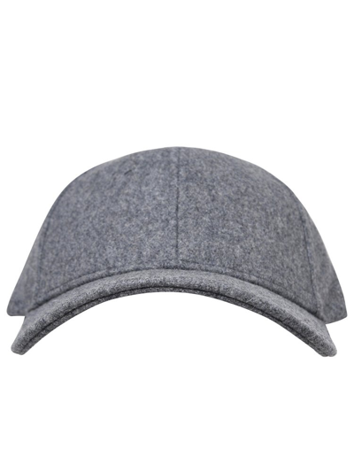 Shop Woolrich Curved Peak Cap In Grey