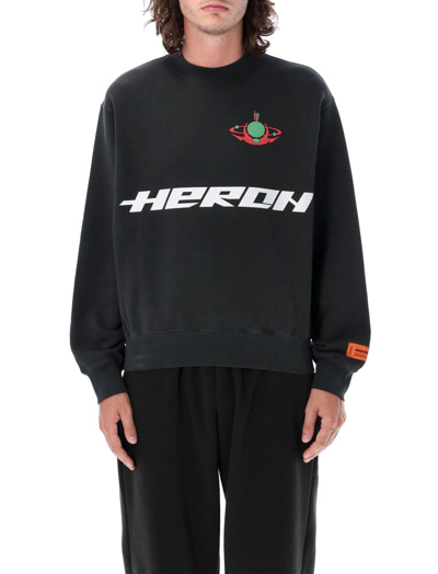 Shop Heron Preston Logo Printed Crewneck Sweatshirt In Black