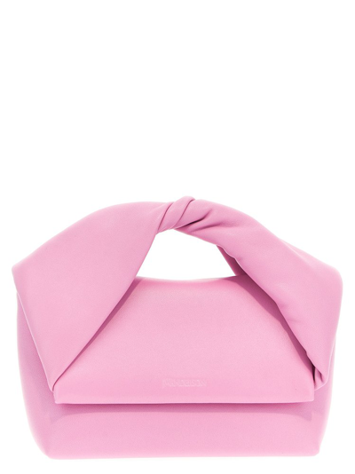 Shop Jw Anderson Logo Detailed Twister Medium Shoulder Bag In Pink