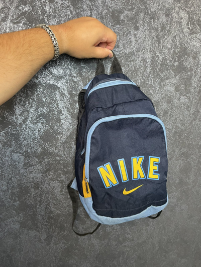 Nike X Vintage Nike Big Logo Mini Backpack Bag Y2k In Blue Navy | ModeSens