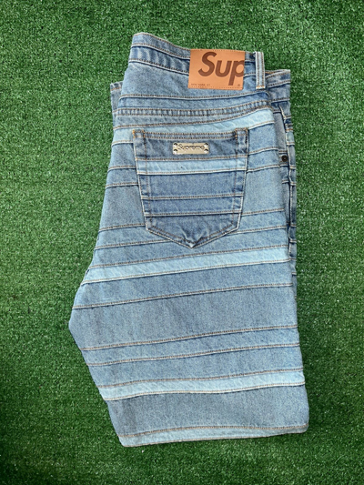 Pre-owned Supreme Layered Jean Fw22 (washed Blue) | ModeSens
