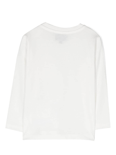 Fay Long-sleeved Cotton T-shirt In White