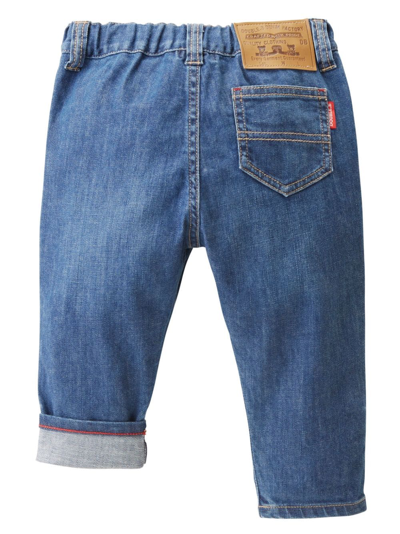 Miki House Logo-print Straight-leg Jeans In Blue