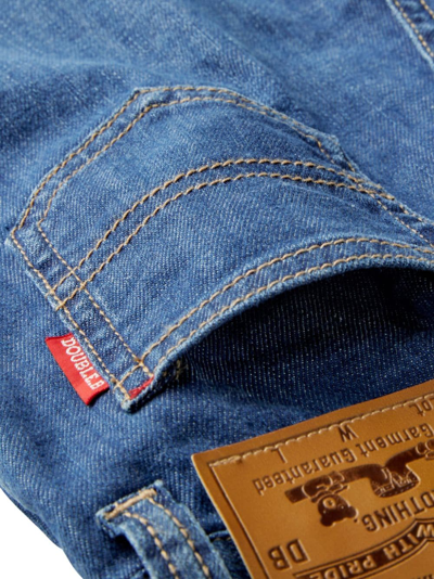 Miki House Logo-print Straight-leg Jeans In Blue