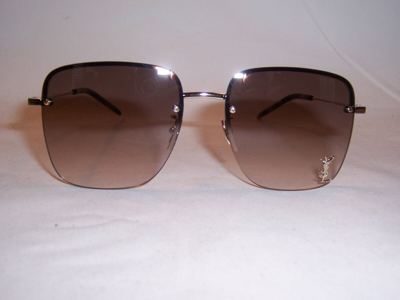 Pre-owned Saint Laurent Sunglasses Sl 312m 008 Gold/brown 58mm Authentic 312