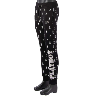 Pre-owned Philipp Plein X Playboy Crystals Embroidery Jogging Pants Trousers Black 08464