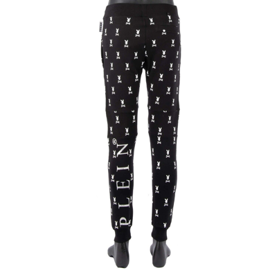 Pre-owned Philipp Plein X Playboy Crystals Embroidery Jogging Pants Trousers Black 08464