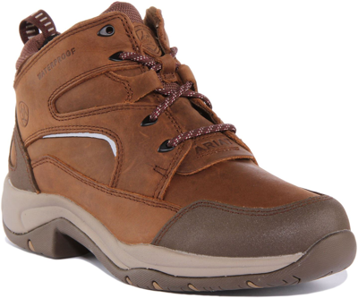 Pre-owned Ariat Telluride Ii H2o Womens Lace Up Leather Ankle Boots In Tan Size Us 5 - 11