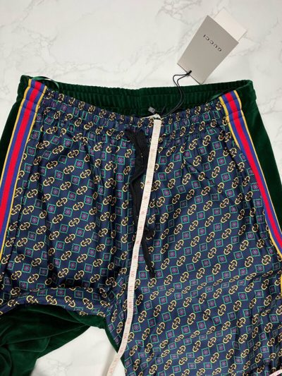 Pre-owned Gucci ?75% Off? [sale]  Bi Material Sultan Joggers Pants Sz. Us32 In Green