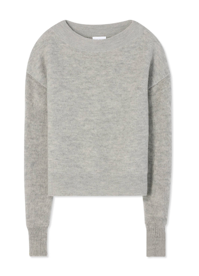 Shop St John Brushed Wool And Mohair Sweater In Light Heather Gray