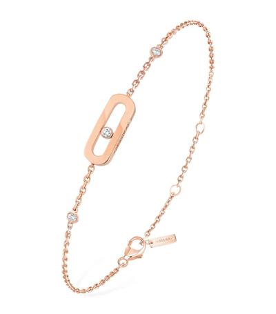 Shop Messika Rose Gold And Diamond Move Uno Bracelet