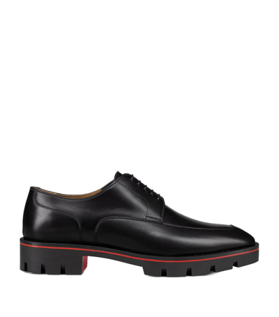 Shop Christian Louboutin Davisol Leather Derby Shoes In Black