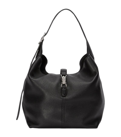 Shop Gucci Small Leather Jackie 1961 Shoulder Bag In Black