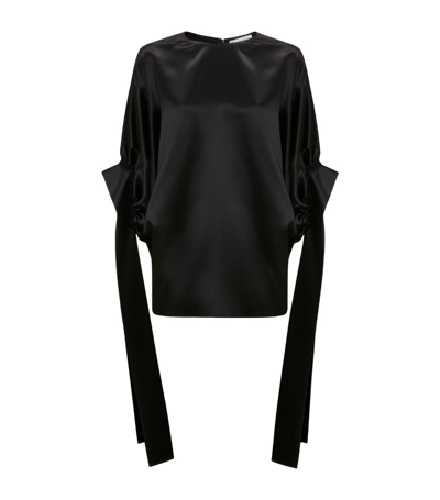 Shop Jw Anderson Tab-sleeve Blouse In Black