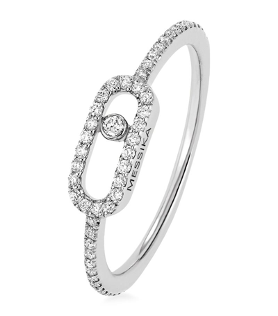 Shop Messika White Gold And Diamond Move Uno Ring In Silver