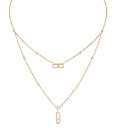 Shop Messika Rose Gold And Diamond Move Uno Necklace