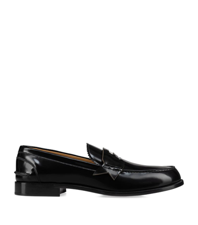 Shop Christian Louboutin Leather Penny Loafers In Multi