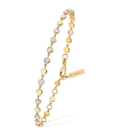 Shop Messika Yellow Gold And Diamond D-vibes Bracelet