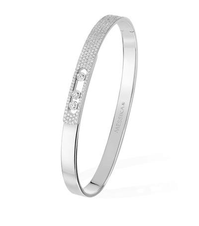 Shop Messika White Gold And Diamond Move Noa Bracelet In Silver