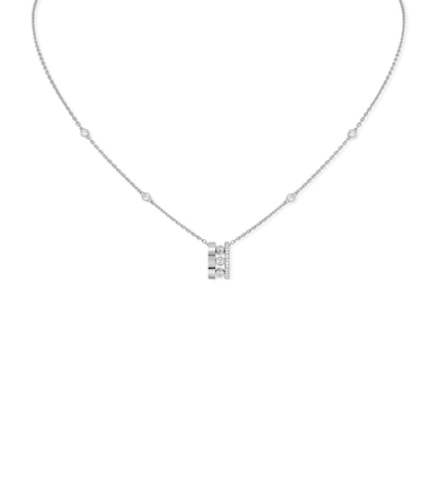 Shop Messika White Gold And Diamond Move Romane Necklace In Silver