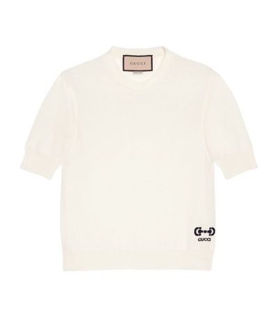 Shop Gucci Wool Horsebit-detail Top In White