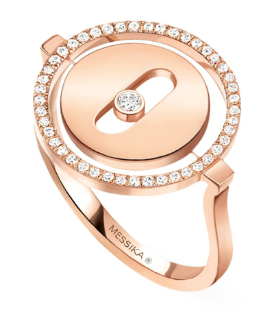 Shop Messika Rose Gold And Diamond Lucky Move Ring