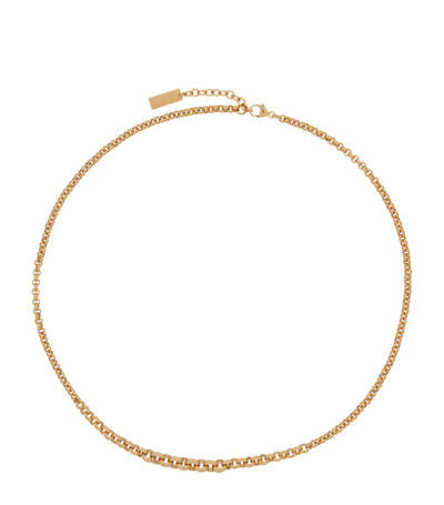 Shop Saint Laurent Chain Necklace In Metallic