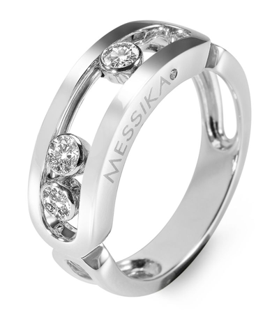 Shop Messika White Gold And Diamond Move Classique Ring In Silver