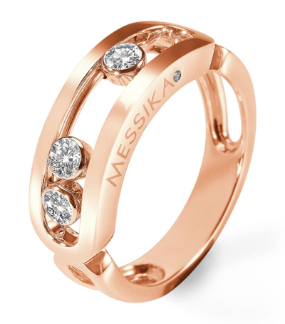 Shop Messika Rose Gold And Diamond Move Classique Ring