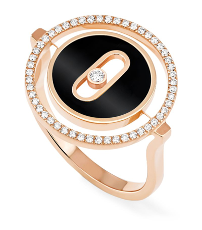 Shop Messika Rose Gold And Diamond Lucky Move Colour Ring