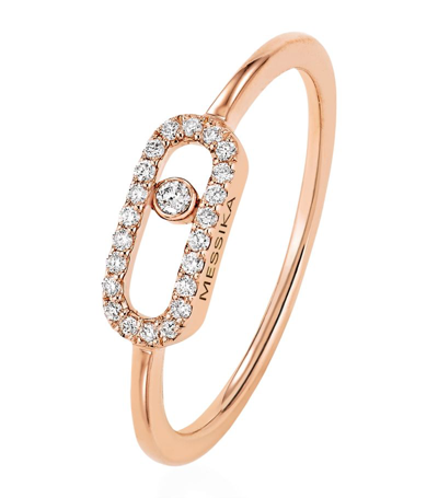 Shop Messika Pink Gold And Diamond Move Uno Ring In Rose Gold