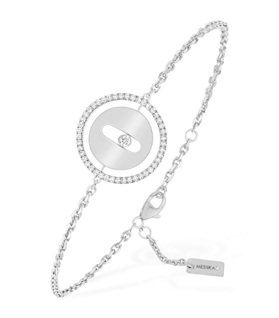 Shop Messika White Gold And Diamond Lucky Move Bracelet In Silver