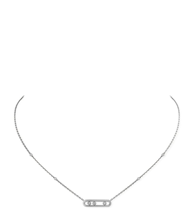 Shop Messika White Gold And Diamond Baby Move Classique Pavé Necklace In Silver