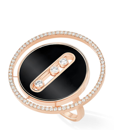 Shop Messika Rose Gold And Diamond Lucky Move Colour Ring